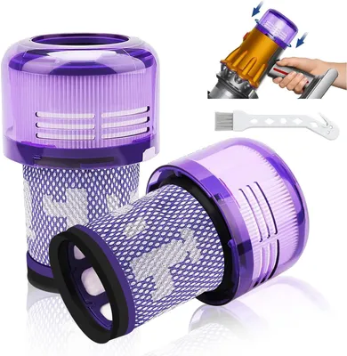 Produktbild von 2 Stück Filters für Dyson V12, Washable Ersatzfilter für Dyson V12 Detect Slim Absolute Extra/Total Clean/Fluffy Vacuum Cleaner, Ersetzen Sie # 971517-01
