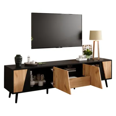Produktbild von TV Board, TV-Schrank mit Schubladen und 2 Schränken, Moderne minimalistische TV-Konsole,für 75-Zoll-Wohnzimmerschränke