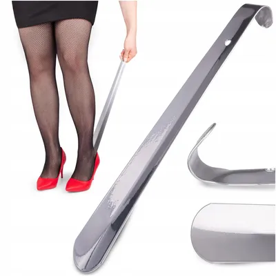 Produktbild von Sulpo Metall-Schuhlöffel lang mit Haken 51 cm