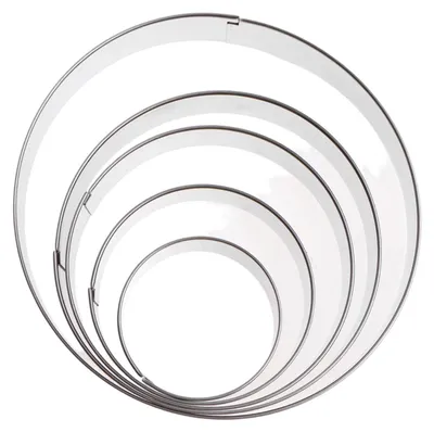 Produktbild von 5-teiliges rundes Ausstechformen-Set, Gebäckausstecher, runde Keksausstecher aus Edelstahl, runde Mousse-Formen, Mini-Kuchenringe für Gebäck, Donuts, Fondant, Backen, selbstgemachte Kuchen