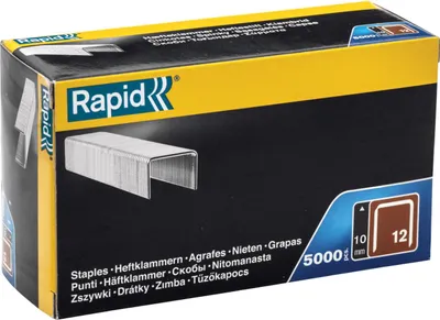 Zdjęcie produktu dla Rapid 40100519, Zszywki paczka, 1 cm, 5000 zszywek, Naprawa, Metaliczny, Dywan
