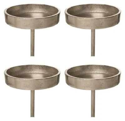 Produktbild von Kerzenpick 4er Set | Aluminium Kerzenhalter Kerzenteller 8,5cm Silber