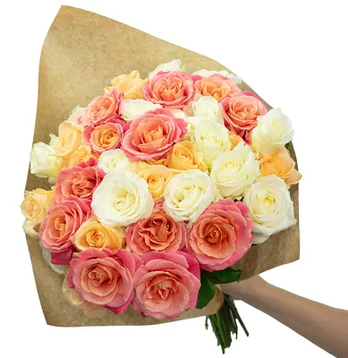 Produktbild von Blumenstrauß  'Pastel Poetry' - 20 Stiele - Stiellänge ca. 50 cm - Strauß frischer Rosen