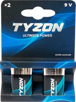 Zdjęcie produktu dla TYZON 54754.00, Jednorazowa bateria, 9V, Alkaliczny, 9 V, 2 szt.