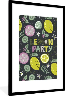 Produktbild von MuchoWow® Gerahmtes Poster Sommer - Zitronen - Zitat 60x90 cm - Poster mit Schwarzem Bilderrahmen Wandposter Rahmen Foto Bilder - Dekoration - Wandposter Wohnzimmer - Hochwertig