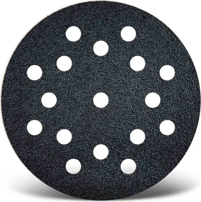 Produktbild von MENZER Black Klett-Schleifscheiben, 125 mm, 17-Loch, f. Exzenterschleifer, Siliciumcarbid (50 Stk.) K180