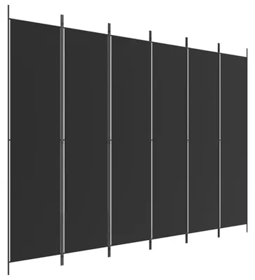 Zdjęcie produktu dla Parawan 6-Panelowy, Czarny, 300X220 Cm, Tkanina Lumarko!