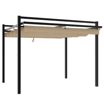 Immagine prodotto di vidaXL Padiglione da giardino con tetto estensibile Taupe 3x3 m Alluminio