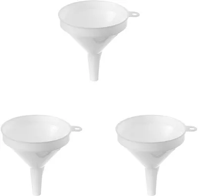 Obrázok produktu pre Sada 3 odmerných lievikov Unyqoos® z polypropylénu, priemer 100 mm x výška 130 mm, vhodné do umývačky riadu – na nalievanie tekutín a nasypávanie sypkých surovín do fliaš a pohárov