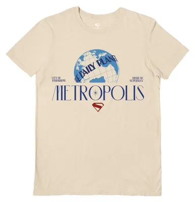 Image de T-shirt Superman - "Metropolis" - Unie, pour hommes et femmes - PM14010 (Taille S) (Couleur sable), Image générée par une IA
