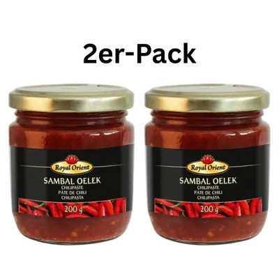 Produktbild von 2er-Pack Royal Orient Sambal Oelek Chilipaste 200g