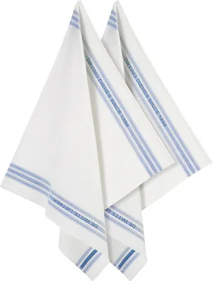 Produktbild von küchentuch 65x70 cm Baumwolle/Leinen weiß/dunkelblau 2 Stück