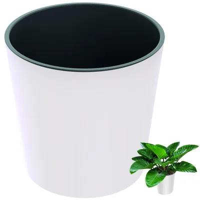 Zdjęcie produktu dla Prosperplast®, Doniczka, DURO250-S449, Biały, Wkład nawadniający Osłonka