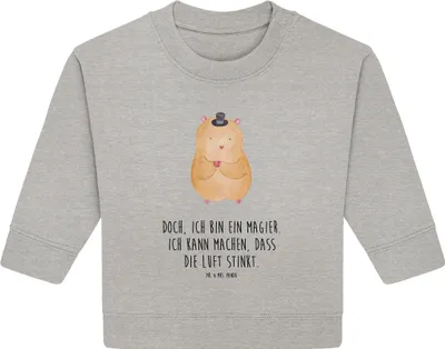 Produktbild von Mr. & Mrs. Panda Organic Baby Pullover Hamster Hut 12. - 18. Monat - Heather Grey - Geschenk, Magier, Zauberer, Zwerghamster, Lustige Sprüche, Bullover, Zylinder