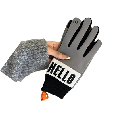 Produktbild von INF Winter Fleece Fahrradhandschuhe für Herren - Winddicht, Warm, Touchscreen Grau