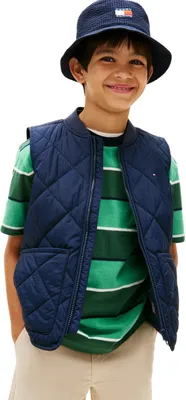 Produktbild von Tommy Hilfiger Jungen Weste Quilted Light Weight mit Baseballkragen, Blau (Dark