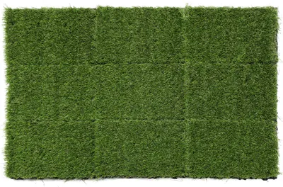 Obrázek produktu pro Eikuavons umělá tráva, dlaždice 30x30 cm, 66 kusů (6 m²) – dlaždice pro terasy a balkony s drenážním systémem, realistickým vzhledem a snadnou montáží, vhodné pro vnitřní i venkovní použití
