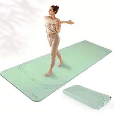 Produktbild von Faltbare XXL Yogamatte - Fitness- und Pilatesmatte - 190x66 cm - 10 mm dick für Anfänger - Rutschfest - Für Zuhause und Outdoor
