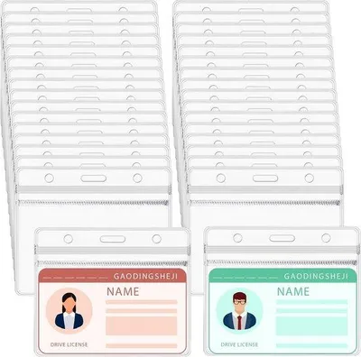 Produktbild von 150 Stück Ausweishalter, transparente Ausweishüllen, wasserdichte PVC-Ausweishalter, Ausweishalter, Namensschilder