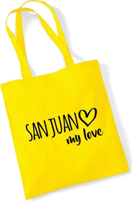 Produktbild von Huuraa Jutebeutel San Juan my love 10 Liter Yellow Baumwolle Tasche Geschenkidee