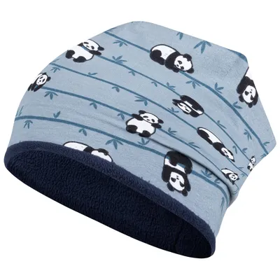 Image de Bonnet d'hiver garçons filles doublé bonnet enfant bonnet ours tout autour, taille 46-48, bleu panda