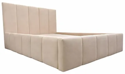 Zdjęcie produktu dla Angelo | Łóżko tapicerowane 120x200 cm z pojemnikiem i stelażem - kremowe, półtoraosobowe - siłowniki gazowe, wentylowany schowek, miękki zagłówek - NEVADA