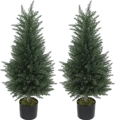 Obrázek produktu pro HOMCOM, sada 2 ks umělých cypřišů, 90 cm, umělá rostlina s UV ochranou do kanceláře