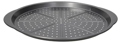 Pizzaplatte perforiert 38x35 cm Edelstahl grau
