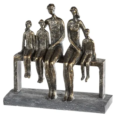 Familienfigur „We Are Family“ – Bronze-Skulptur, H 26 x B 26 cm
