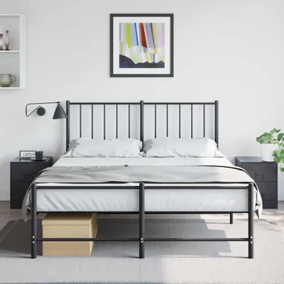 Image de vidaXL Tables de nuit 2 pcs. noir 34,5x39x44 cm acier