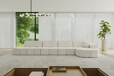 Produktbild von ALTDECOR Ecksofa in L-Form Livo-L3 - 422x173x79,5 cm Cremeweiß - Corner Sofa Bett Eckcouch Couch Wohnlandschaft Cauchsofa