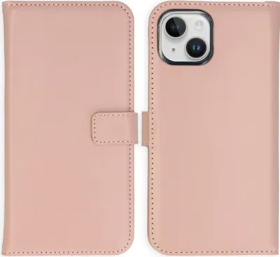 Image de Selencia Bibliothèque en cuir véritable pour l'Apple iPhone 15 - Rose Poussière
