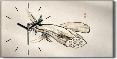 Produktbild von Küchenuhr Bürouhr Leinwand Uhr 60x30 Malerei Asiatische Abstrakte Kunst - schwarze Hände