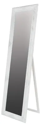 Image de Casa Padrino Miroir baroque sur pied blanc / or 50 x h. 180 cm - Miroir fait main avec cadre en bois & magnifiques décorations