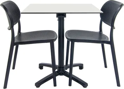 Produktbild von Weißer klappbarer Tisch + 2 Stühle für die Terrasse
