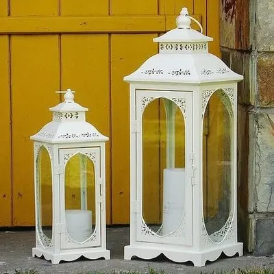 Image de Omgoods - Ensemble de 2 lanternes décoratives pour intérieur et extérieur