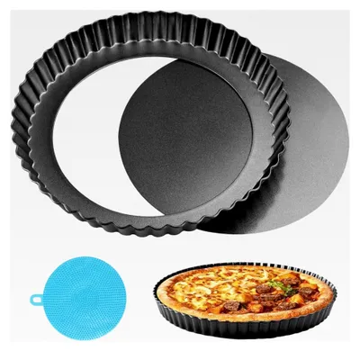 Produktbild von Quicheform 20 cm, Tarteform mit abnehmbarem Boden, Backform für Tortenboden, Obstkuchenform, Quicheform