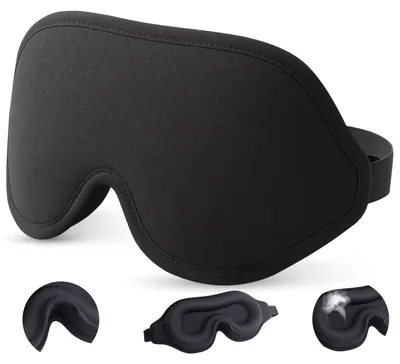 Productafbeelding van Nuvance Verstelbaar Slaapmasker - 3D - 100% Verduisterend - Ademend Traagschuim - voor Mannen & Vrouwen - Oogmasker Slaap