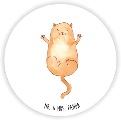 Produktbild von Mr. & Mrs. Panda Rund Magnet Katze Umarmen - Weiß - Geschenk, Kühlschrankmagnet, für pinwand, Katzen, Cat, pinnwand, Cats, Liebe, kühlschrank, haftmagnet