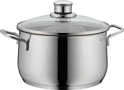 Produktbild von WMF Diadem Plus kastrol vysoký 20 cm, skleněná poklice, hrnec na maso 3,5 l, leštěná nerezová ocel Cromargan, indukční hrnec, bez povrchové úpravy