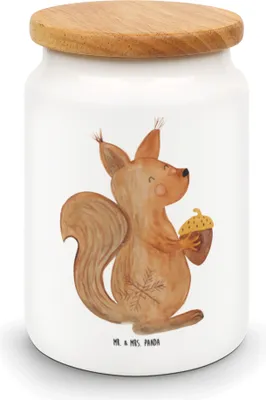 Produktbild von Mr. & Mrs. Panda behälter Eichhörnchen Weihnachten - Weiß - Geschenk, Guten Rutsch, Aufbewahrungsdose, Frohe, Vorratsdose, Neujahr, Teedose, zuckerdose, Vogel, Dose