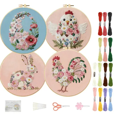 Immagine prodotto di Kit per principianti: 4 set con motivi stampati e fili colorati