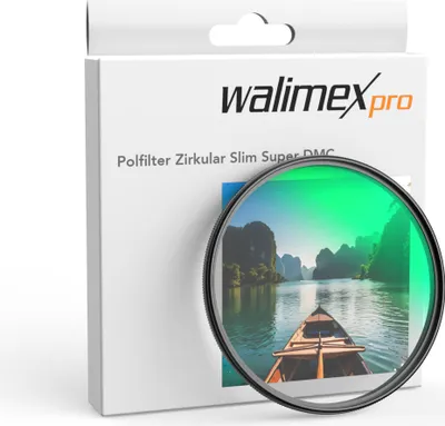 Immagine prodotto di Walimex pro filtro polarizzatore Zirkular Slim Super DMC 77 mm, filtro polarizzatore con rivestimento a 18 strati, filtro CPL con attacco sottile da 4,6 mm, filtro per lenti che riduce i riflessi ed esalta i colori