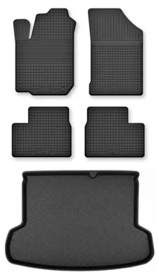 Produktbild von Gummimatten + Kofferraumwanne für Hyundai Accent MC 2005-2011 (Limousine) – Schwarz, Semi-Universal, angepasst – Wielganizator Semi-Universal