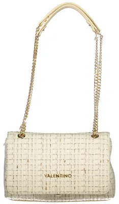 Produktbild von Weiße Damenschultertasche mit Kette und Kontrastdetails