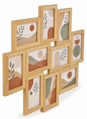 Produktbild von Bilderrahmen Collage für 10 Fotos Galerierahmen Wanddeko für Fotowand - Farbe: Eiche | Format: 10x15