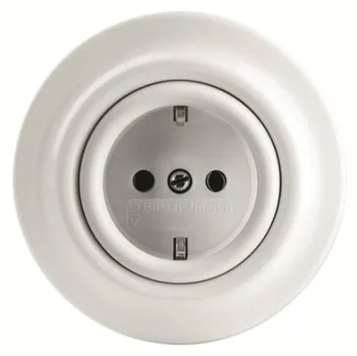 Produktbild von Busch-Jaeger 2011-0-6139, CEE 7/3, 2P+E, Weiß, Porzellan, 250 V, 16 A