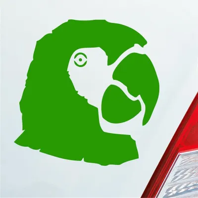 Produktbild von Auto Aufkleber Papagei Ara Vogel Bird Tier Tuning 10x10 cm Hellgrün Sticker Heckscheibenaufkleber