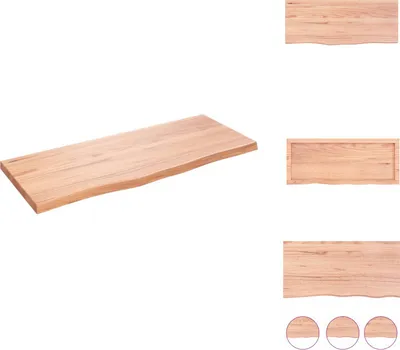 Obrázok produktu pre vidaXL Nástenná polica svetlohnedá 100x40x(2-4) cm masívne drevo dub ošetrené - Nástenné police
