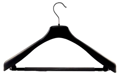 Produktbild von Kleiderbügel mit Steg, Anzugbügel, Stegbügel, 45 cm, schwarz, EU45SCHSb, , 10 Stück